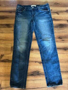 Classic Blue Denim Jeans with Button Detail Waist 30